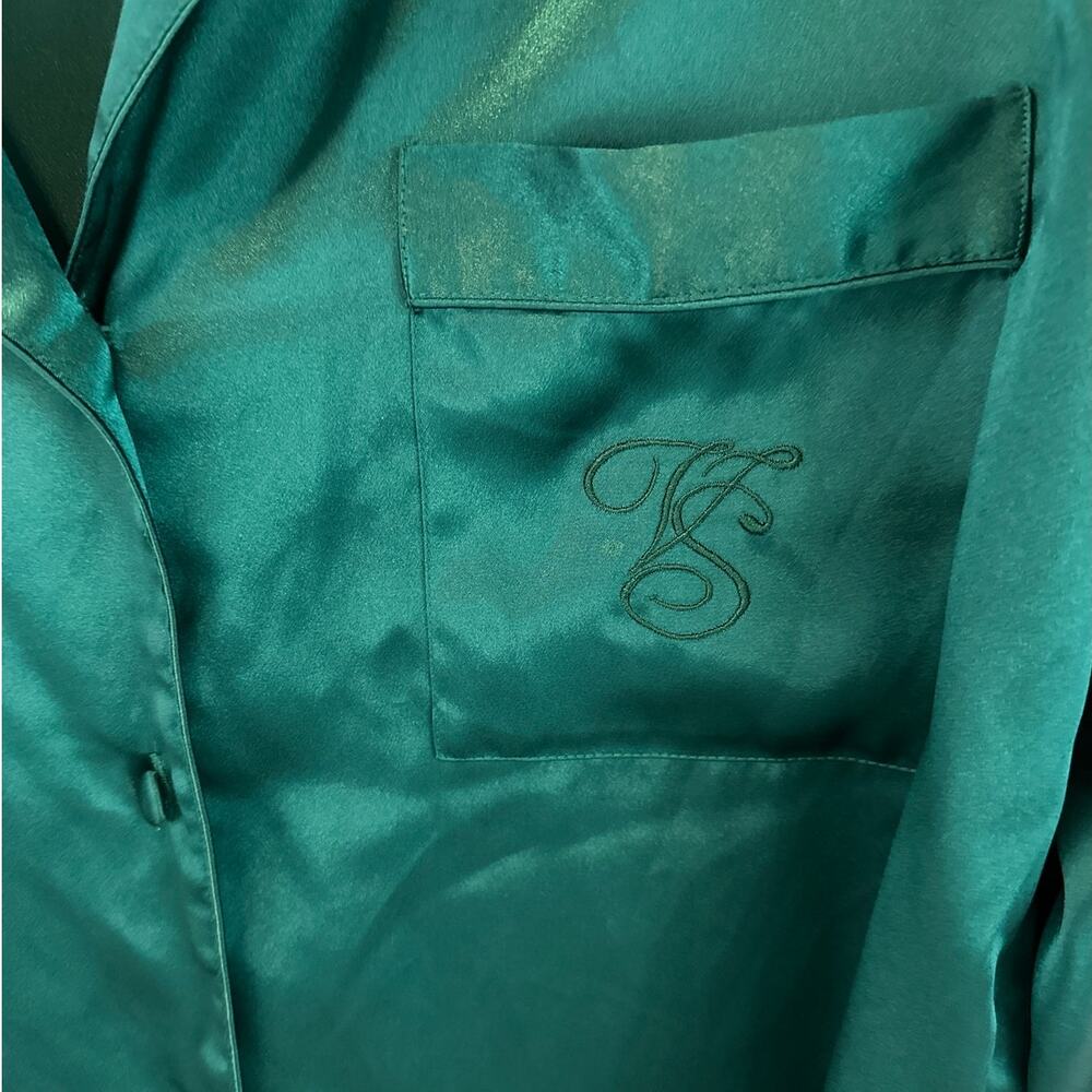 Vintage Victoria's Secret VS Gold Label Long Sleeve Pajama Night Shirt Satin S - Picture 4 of 11
